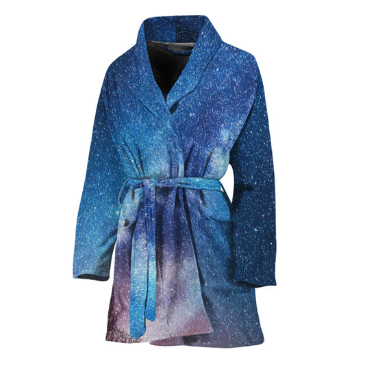 Night Sky Milky Way Print Women's Bathrobe