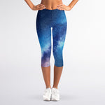Night Sky Milky Way Print Women's Capri Leggings