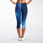 Night Sky Milky Way Print Women's Capri Leggings