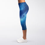 Night Sky Milky Way Print Women's Capri Leggings