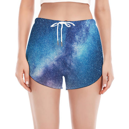Night Sky Milky Way Print Women's Split Running Shorts