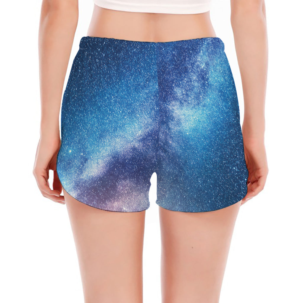 Night Sky Milky Way Print Women's Split Running Shorts