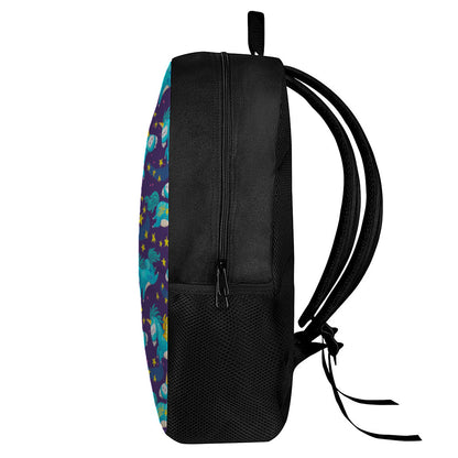 Night Star Unicorn Pattern Print 17 Inch Backpack