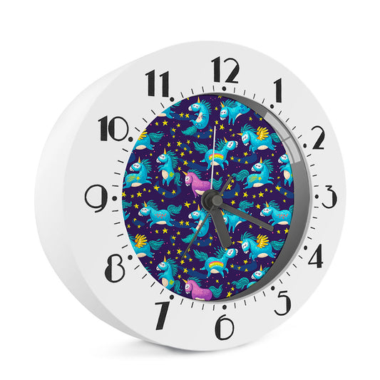 Night Star Unicorn Pattern Print Alarm Clock