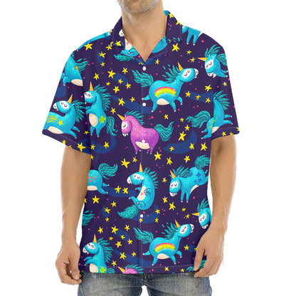 Night Star Unicorn Pattern Print Aloha Shirt