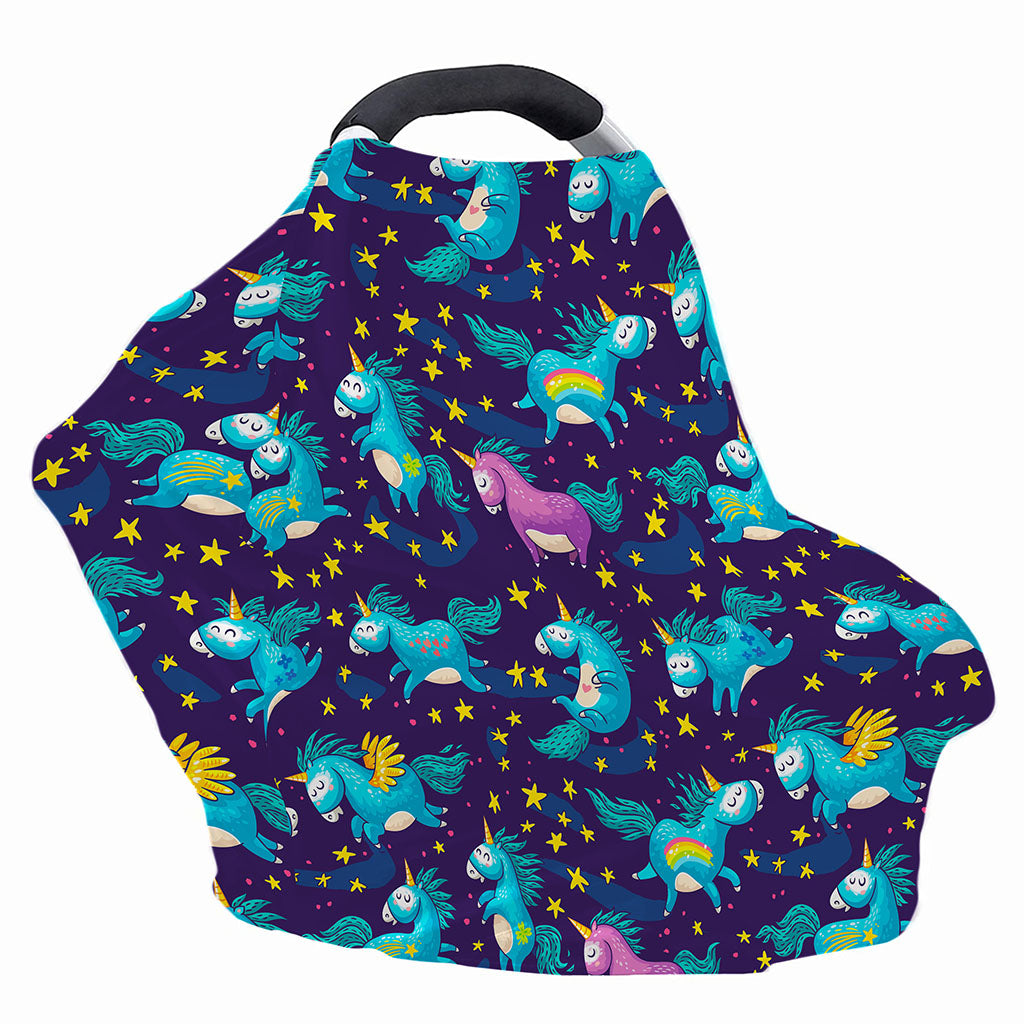 Night Star Unicorn Pattern Print Baby Seat Cover