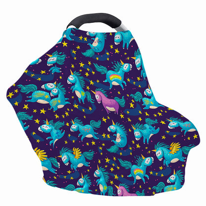 Night Star Unicorn Pattern Print Baby Seat Cover