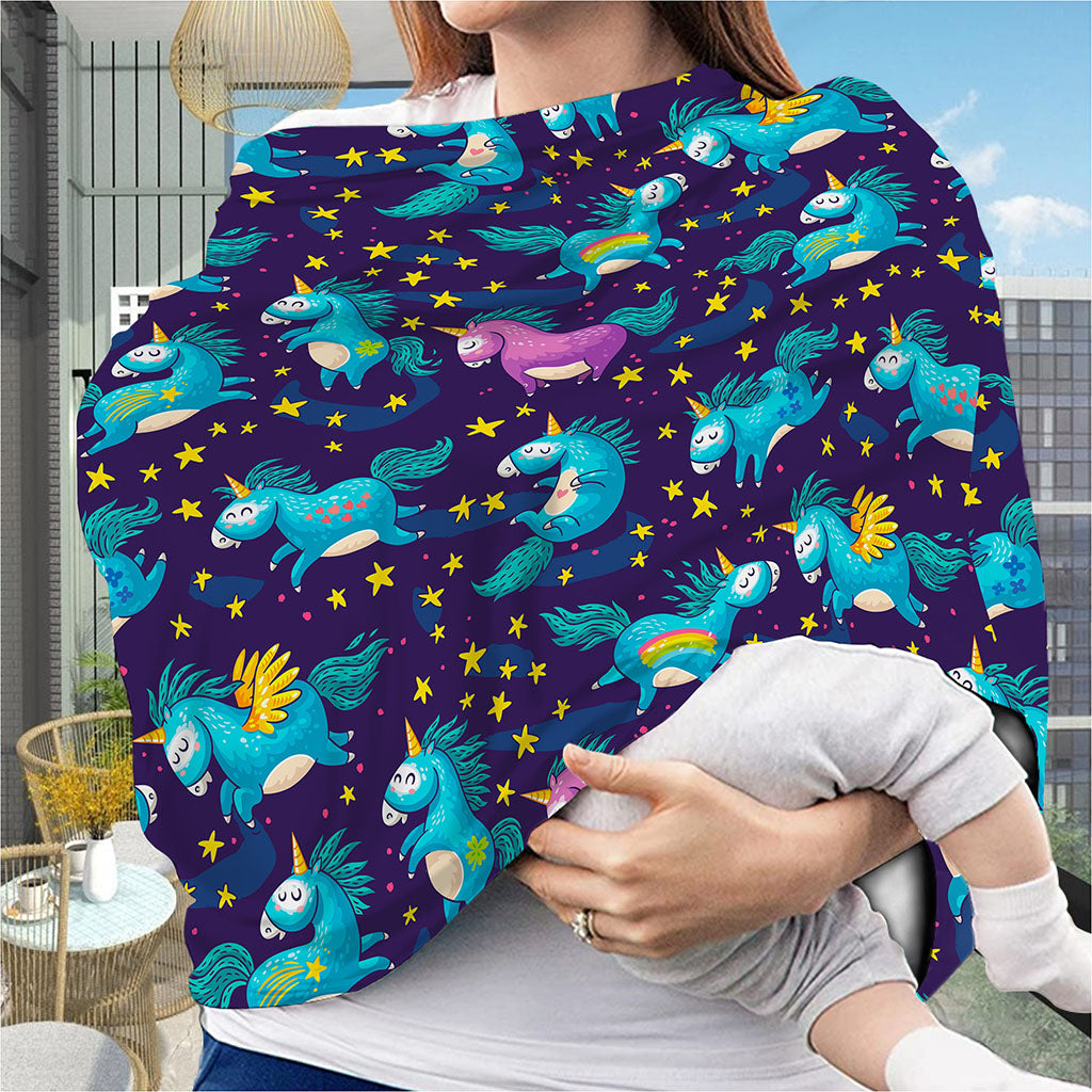 Night Star Unicorn Pattern Print Baby Seat Cover