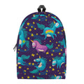 Night Star Unicorn Pattern Print School Backpack