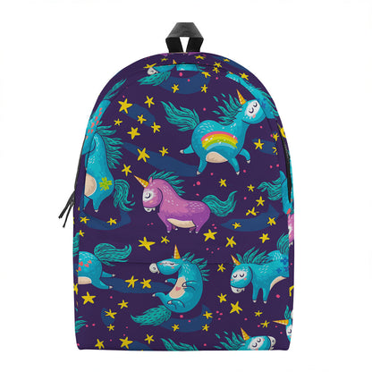 Night Star Unicorn Pattern Print Backpack
