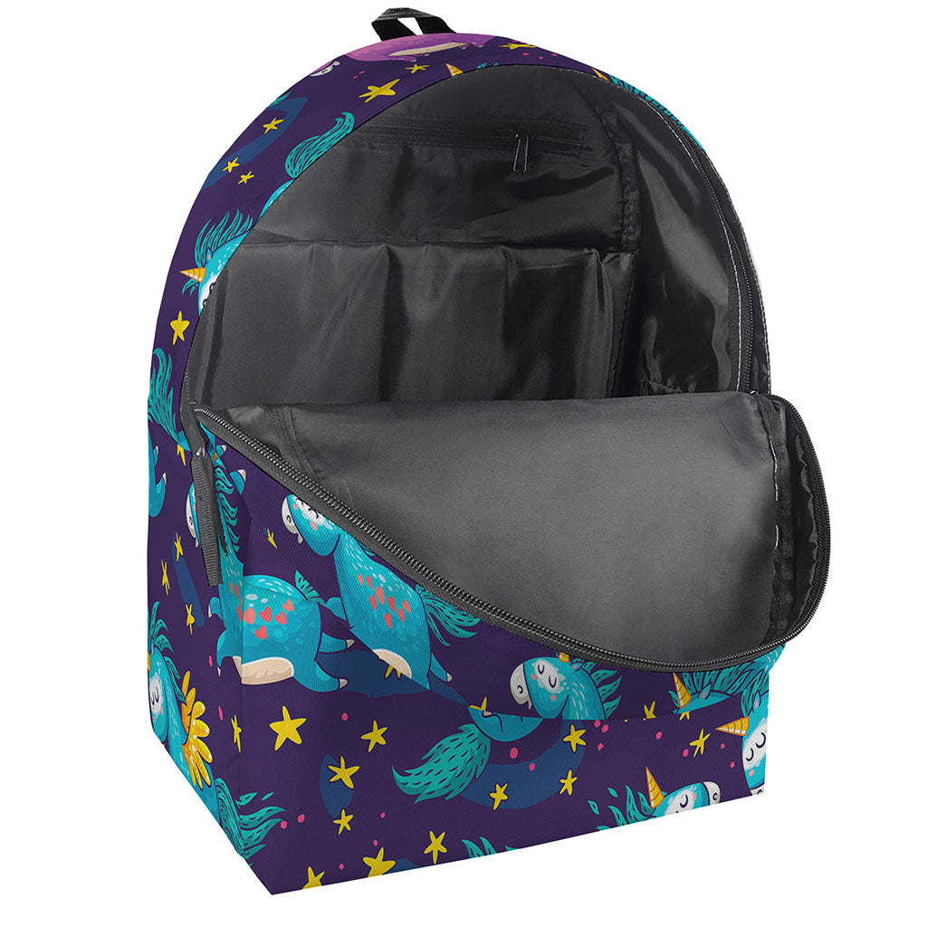 Night Star Unicorn Pattern Print Backpack