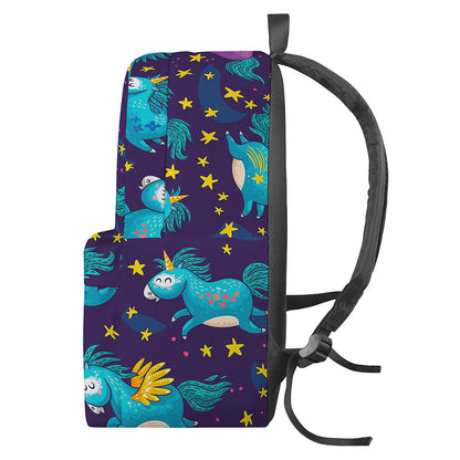 Night Star Unicorn Pattern Print Backpack