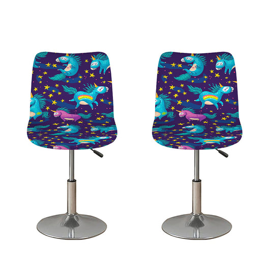 Night Star Unicorn Pattern Print Bar Stool Covers