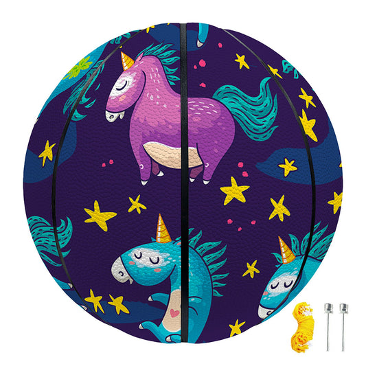 Night Star Unicorn Pattern Print Basketball