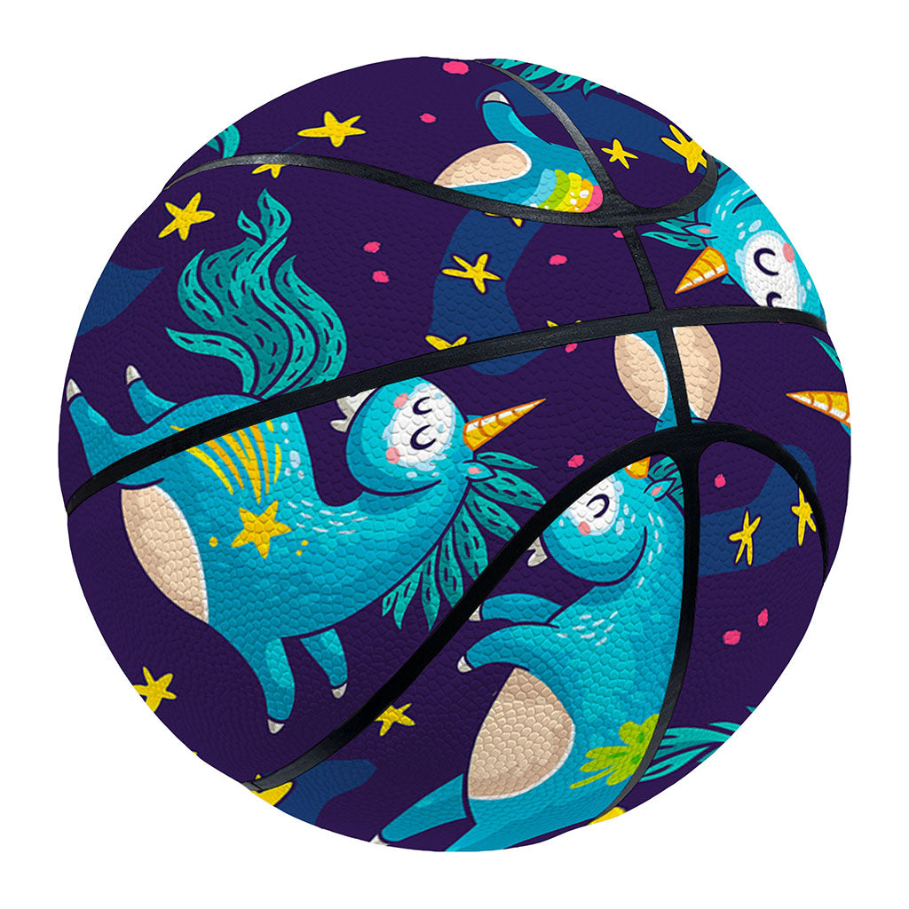 Night Star Unicorn Pattern Print Basketball