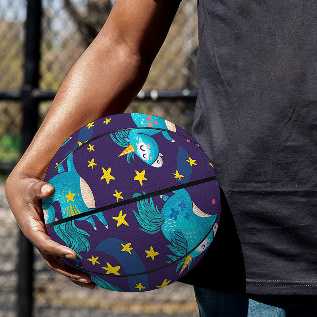 Night Star Unicorn Pattern Print Basketball