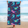 Night Star Unicorn Pattern Print Beach Towel
