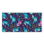 Night Star Unicorn Pattern Print Beach Towel