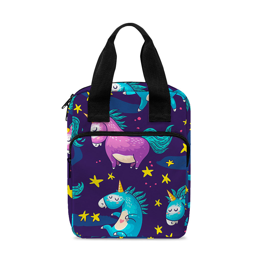 Night Star Unicorn Pattern Print Bible Tote Bag