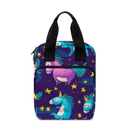 Night Star Unicorn Pattern Print Bible Tote Bag