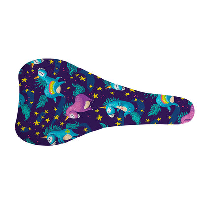 Night Star Unicorn Pattern Print Bicycle Seat Cover