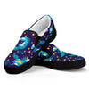 Night Star Unicorn Pattern Print Black Slip On Sneakers