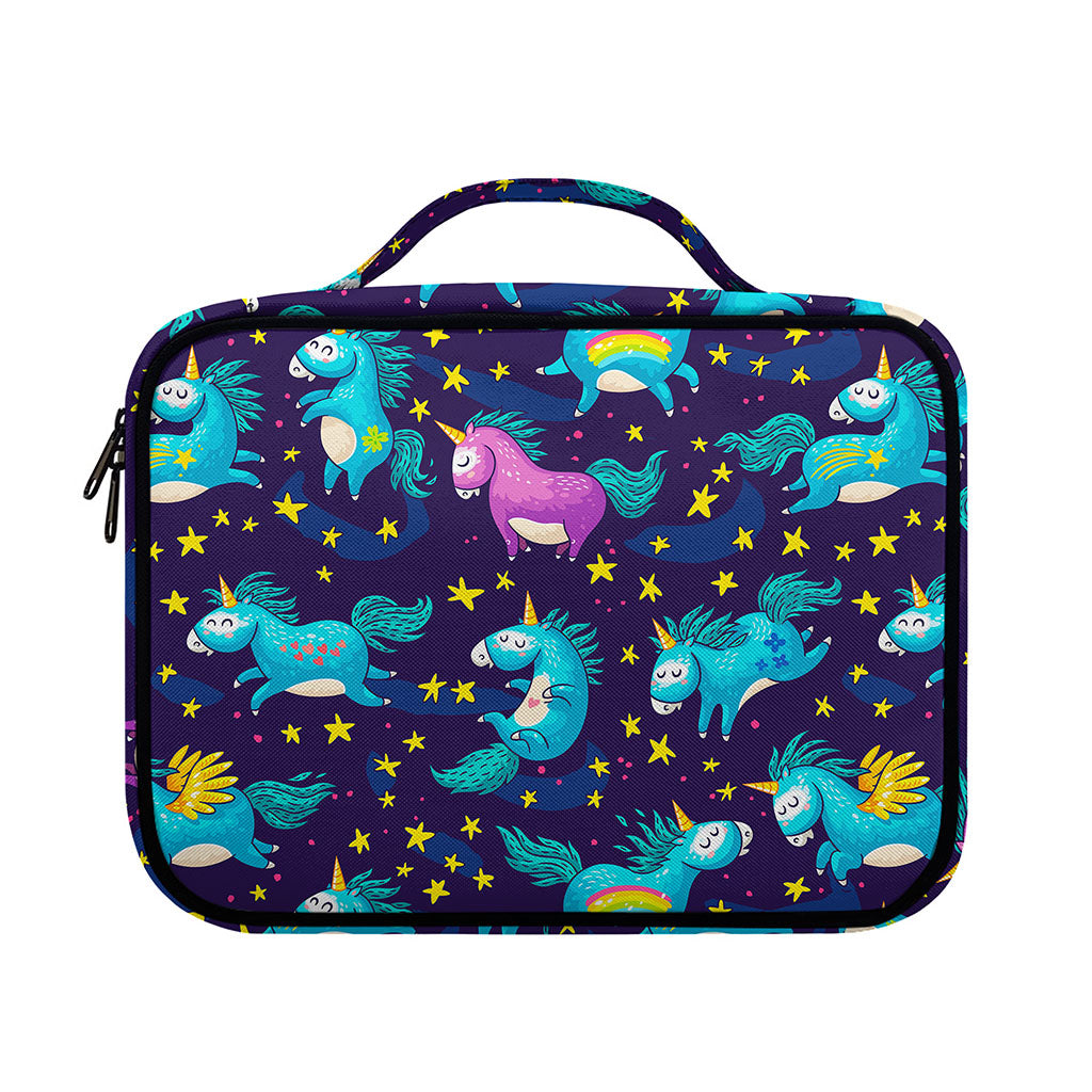 Night Star Unicorn Pattern Print Briefcase Bible Bag