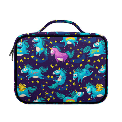 Night Star Unicorn Pattern Print Briefcase Bible Bag