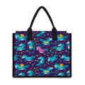 Night Star Unicorn Pattern Print Canvas Tote Bag