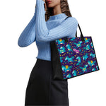 Night Star Unicorn Pattern Print Canvas Tote Bag