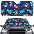 Night Star Unicorn Pattern Print Car Windshield Sun Shade