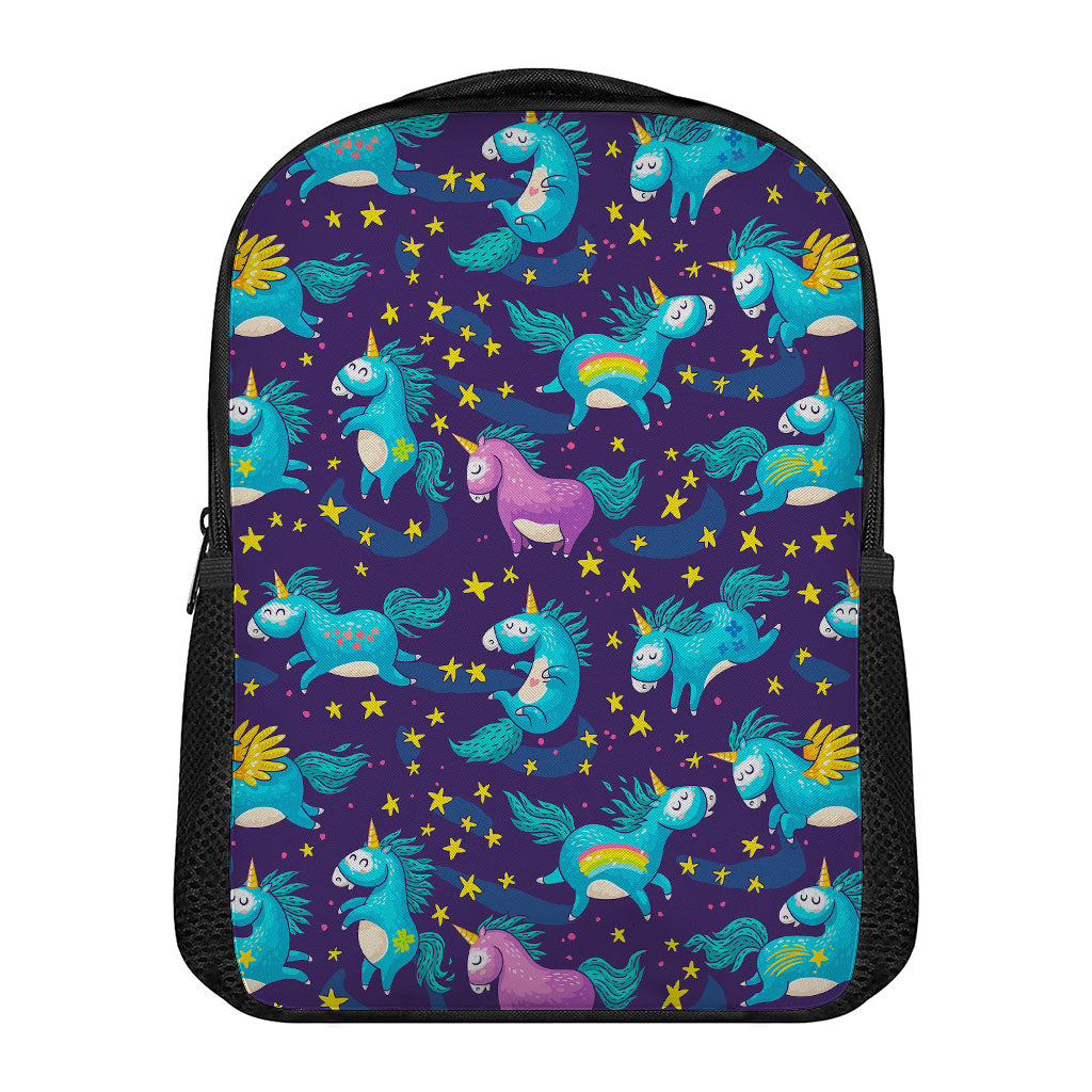 Night Star Unicorn Pattern Print Casual Backpack