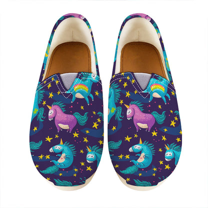 Night Star Unicorn Pattern Print Casual Shoes