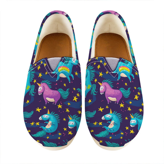 Night Star Unicorn Pattern Print Casual Shoes