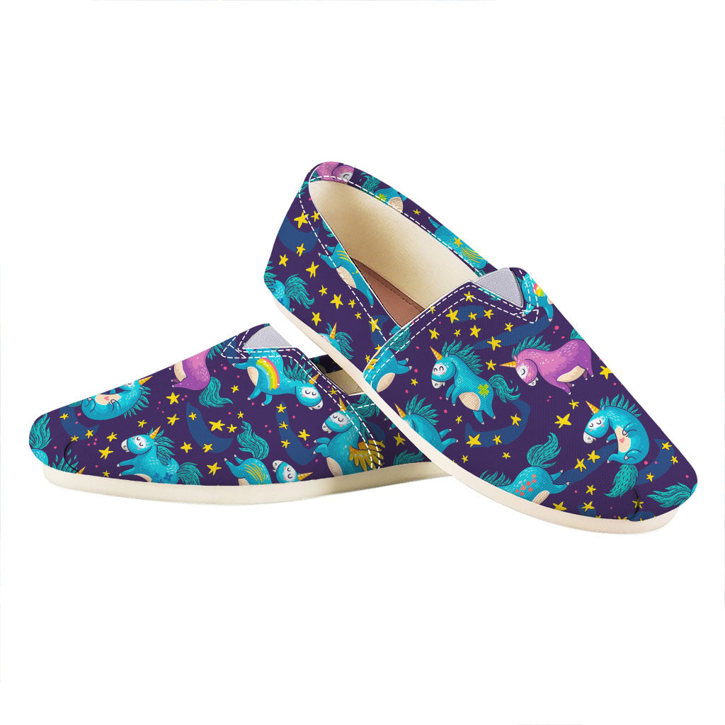 Night Star Unicorn Pattern Print Casual Shoes