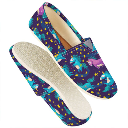 Night Star Unicorn Pattern Print Casual Shoes