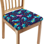 Night Star Unicorn Pattern Print Chair Cushion Cover