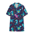 Night Star Unicorn Pattern Print Cotton Hawaiian Shirt