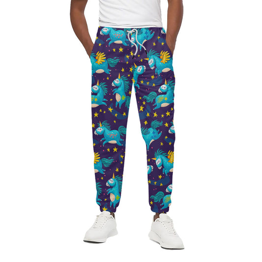 Night Star Unicorn Pattern Print Cotton Pants