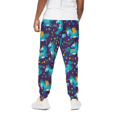 Night Star Unicorn Pattern Print Cotton Pants