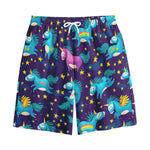 Night Star Unicorn Pattern Print Cotton Shorts