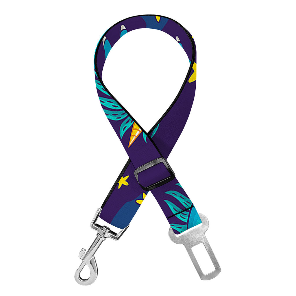 Night Star Unicorn Pattern Print Dog Seat Belt