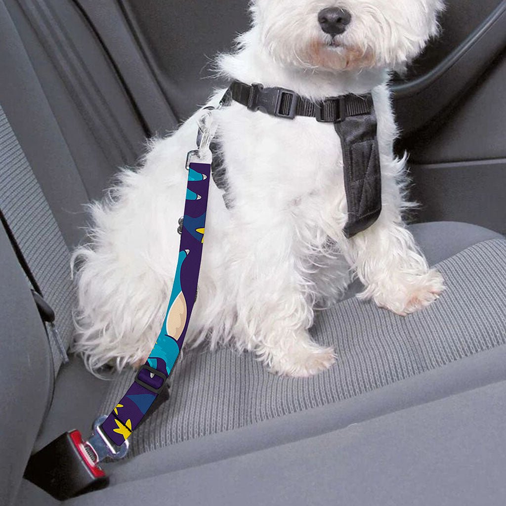 Night Star Unicorn Pattern Print Dog Seat Belt