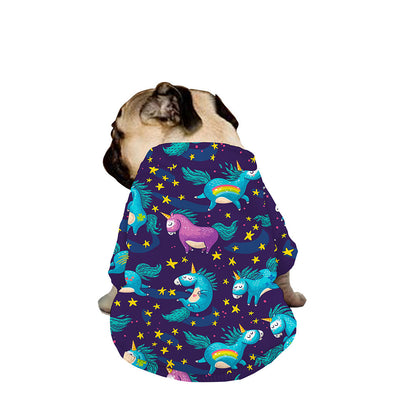Night Star Unicorn Pattern Print Dog Zip Up Jacket