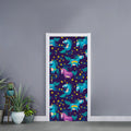Night Star Unicorn Pattern Print Door Sticker