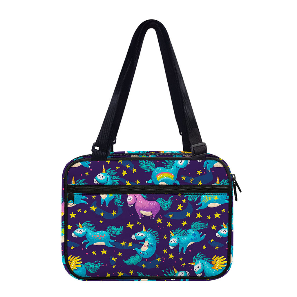 Night Star Unicorn Pattern Print Double Strap Bible Bag