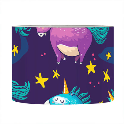 Night Star Unicorn Pattern Print Drum Lamp Shade