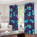 Night Star Unicorn Pattern Print Extra Wide Grommet Curtains