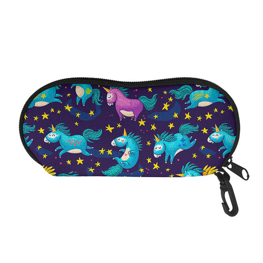 Night Star Unicorn Pattern Print Glasses Case