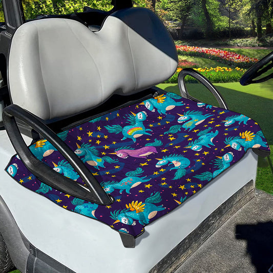 Night Star Unicorn Pattern Print Golf Cart Seat Cover